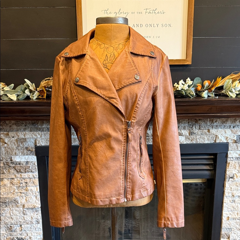 Max Studio Tan Leather Jacket